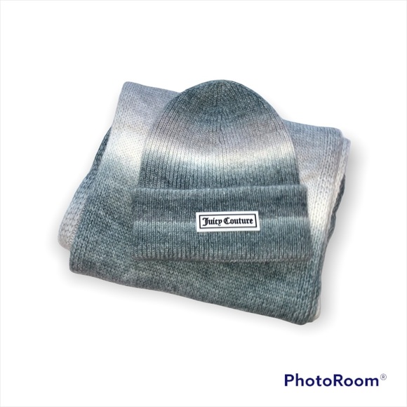 Juicy couture hat and scarf matching ombré  set - Picture 1 of 3
